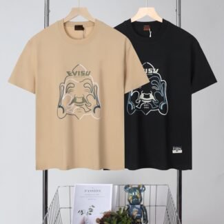 2025 summer new Buddha head print trendy and casual, short sleeves for men and women