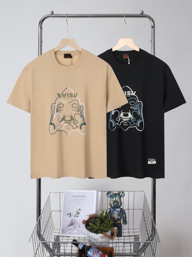 2025 summer new Buddha head print trendy and casual, short sleeves for men and women