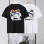 2025 summer new style seagull pattern print loose round neck unisex short sleeves