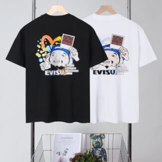 2025 summer new style seagull pattern print loose round neck unisex short sleeves