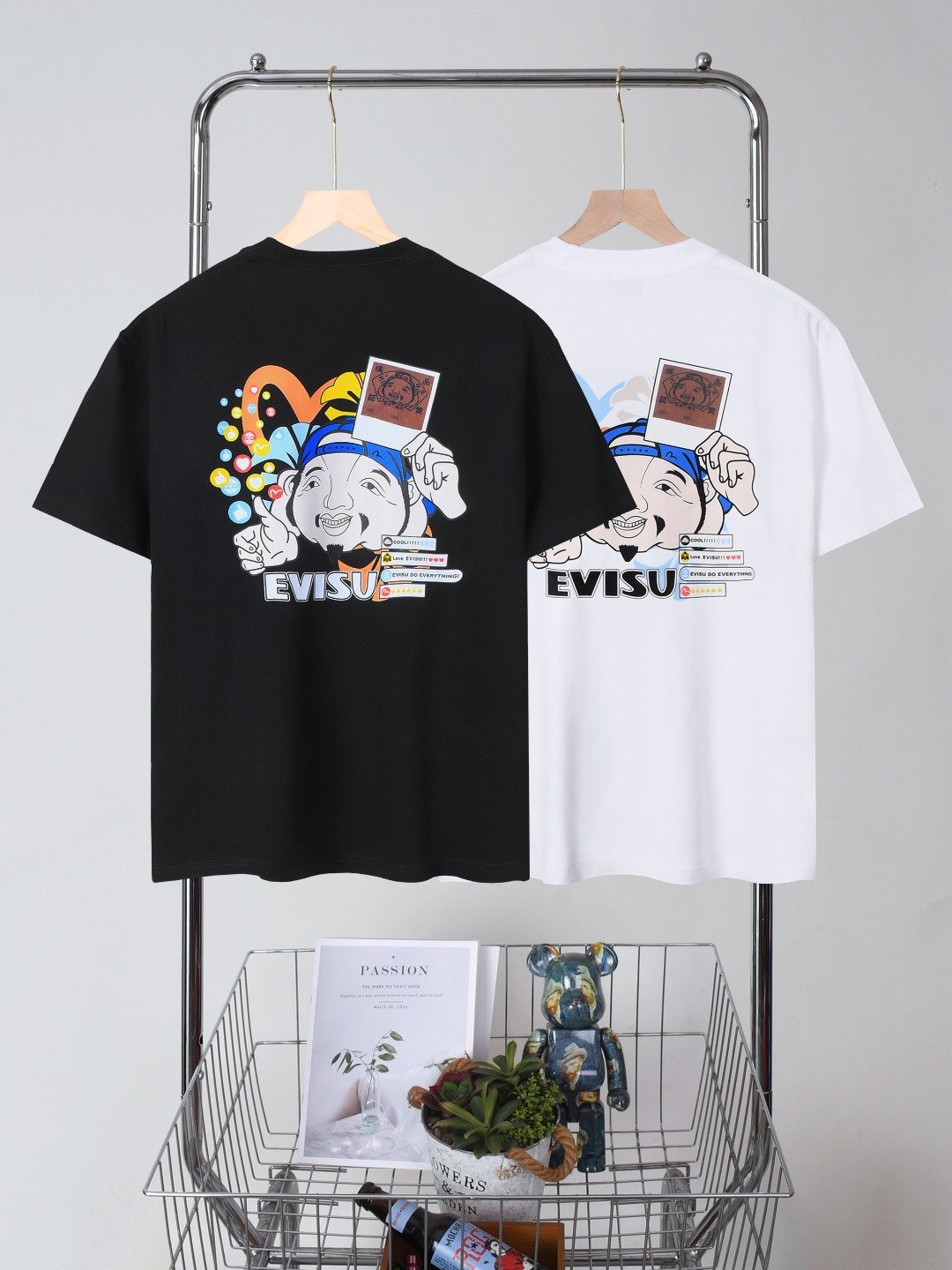 2025 summer new style seagull pattern print loose round neck unisex short sleeves