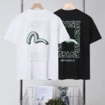 2025 Summer New Seagull Letters Large M Printed Cotton Unisex Short Sleeves