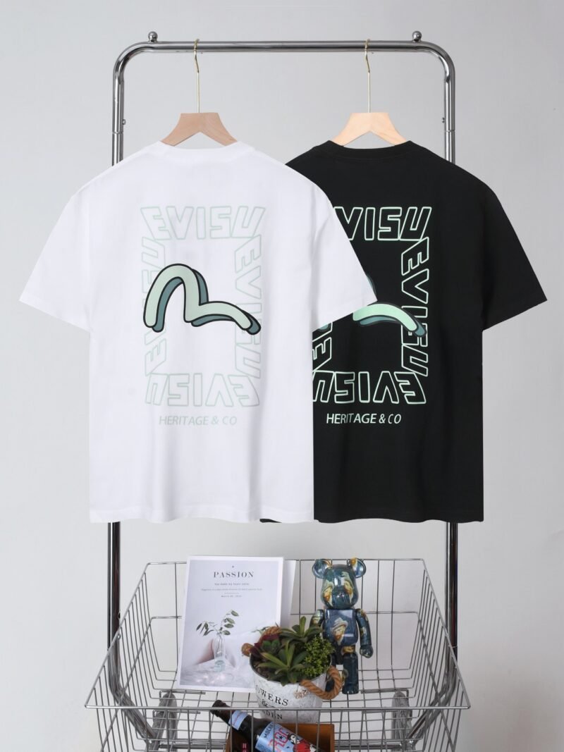 2025 Summer New Seagull Letters Large M Printed Cotton Unisex Short Sleeves