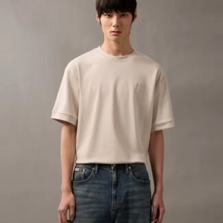 New spring and summer unisex casual solid color embossed letter loose round neck short-sleeved T-shirt