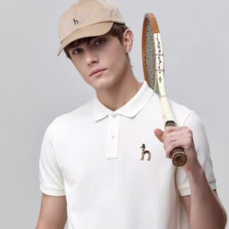 HAZZYS [iKONIC] Short-sleeved pique t-shirt cream