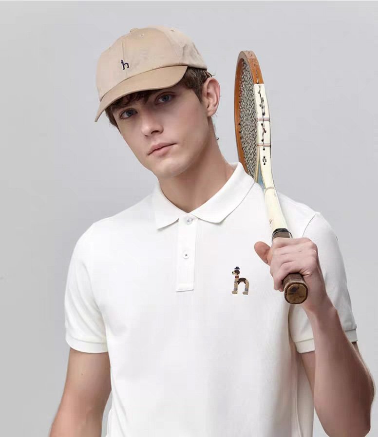 HAZZYS [iKONIC] Short-sleeved pique t-shirt cream