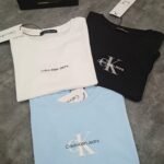 CK printed women's short T-shirt, 200g pure cotton double yarn