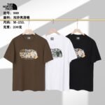 New North Face couple round neck short sleeves 230g double sand smooth cotton fabric