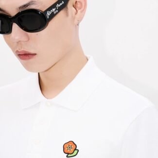 KENZO Pop' embroidered slim polo in cotton
