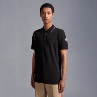 MONCLER RWB Tip Polo Shirt Black