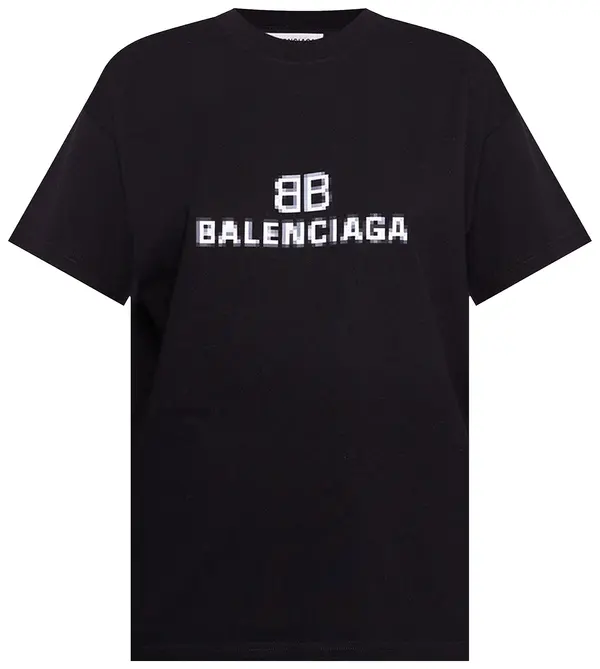 Balenciaga Womens BB Pixel Medium Fit T-shirt