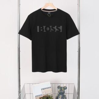HUGO BOSS Tee1 Short-sleeved Round-necked T-shirt In Black