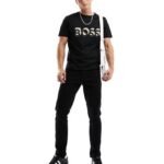Boss-Cotton-jersey regular-fit T-shirt with logo artwork