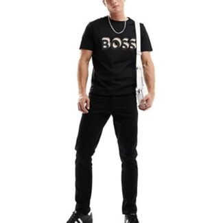 Boss-Cotton-jersey regular-fit T-shirt with logo artwork