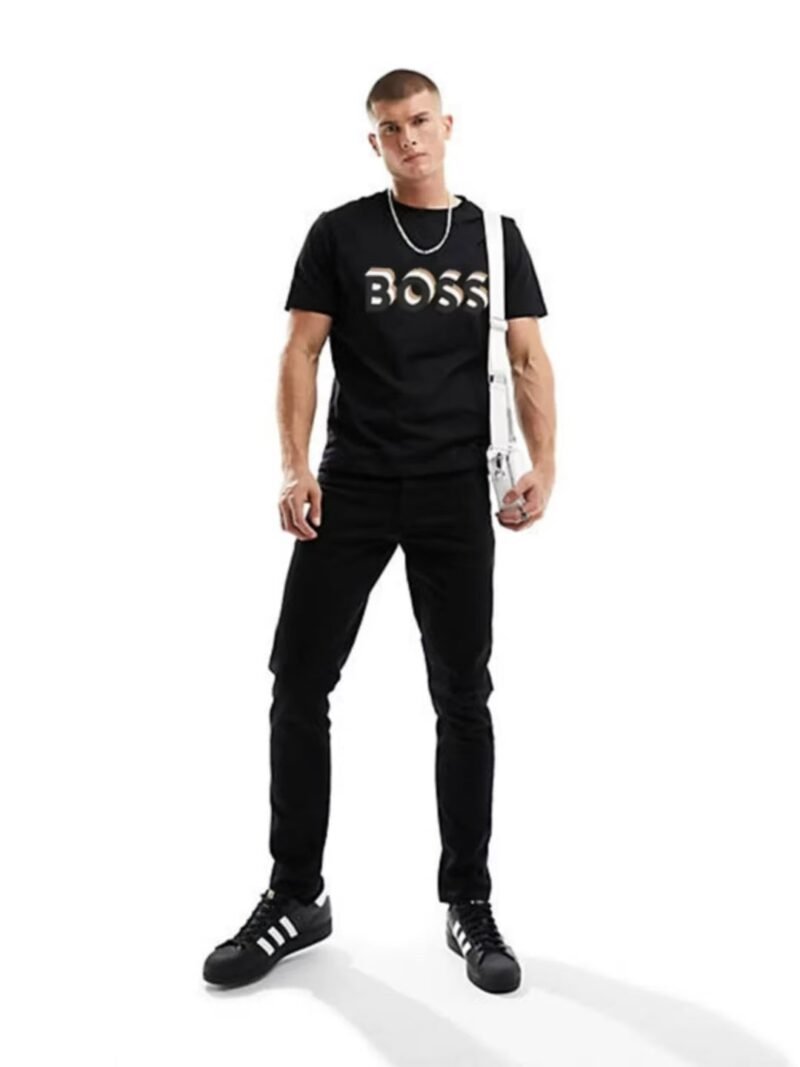 Boss-Cotton-jersey regular-fit T-shirt with logo artwork
