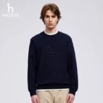Hazzys-Sweatshirt Jumper Black Crew Neck Logo Men's