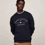 Tommy-Hilfiger-Logo Embroidery Crew Neck Sweatshirt