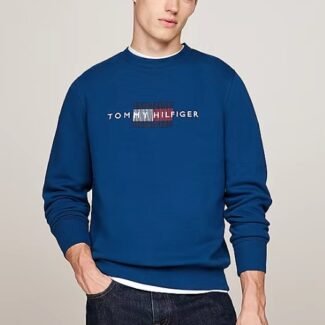 Tommy-Hilfiger Logo Embroidery Crew Neck Sweatshirt