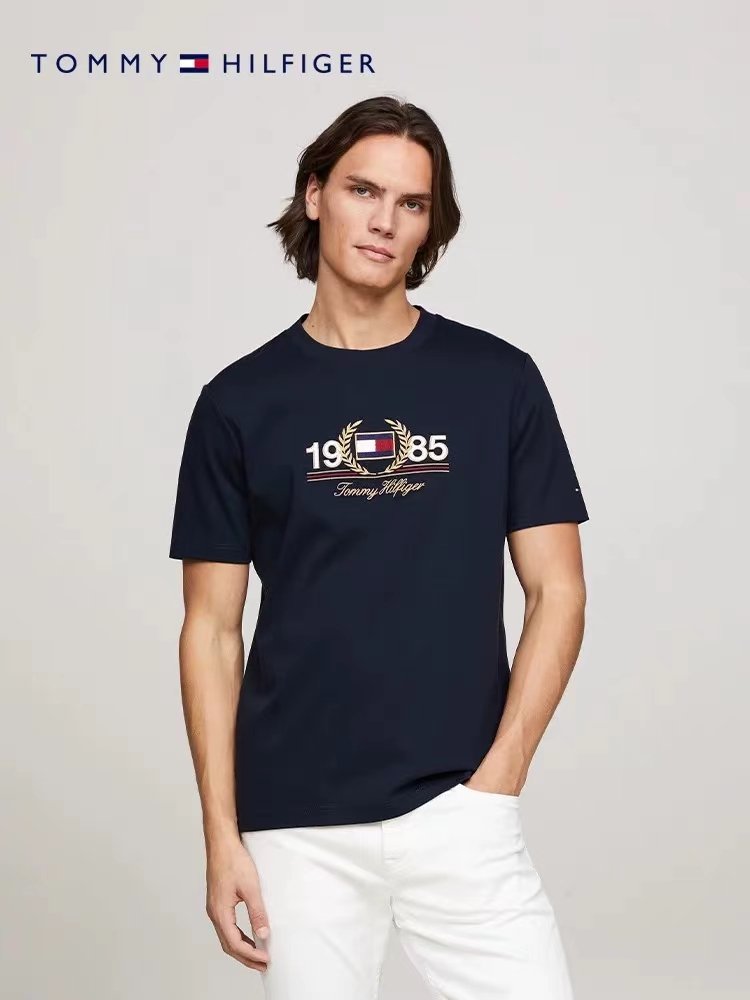 Logo Embroidery Crew Neck T-Shirt - Tommy Hilfiger® Oman