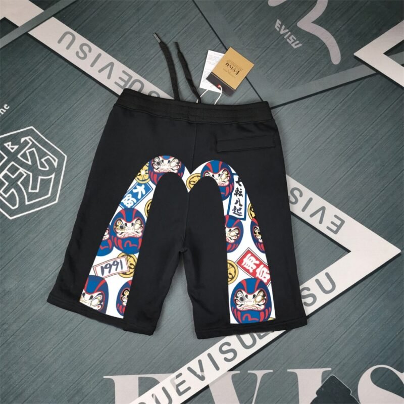 EVISU men’s printed cotton shorts