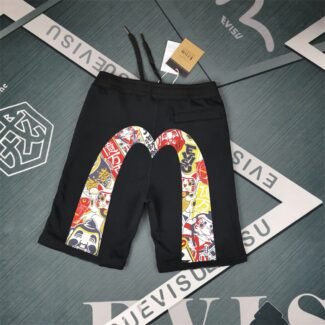 EVISU men’s printed cotton shorts
