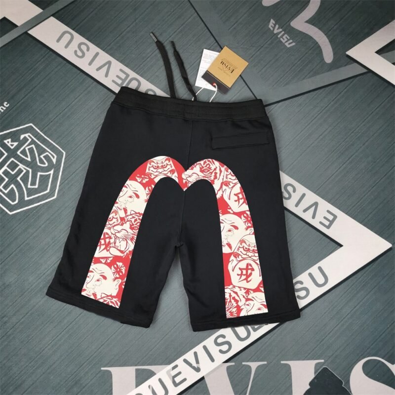 EVISU men’s printed cotton shorts