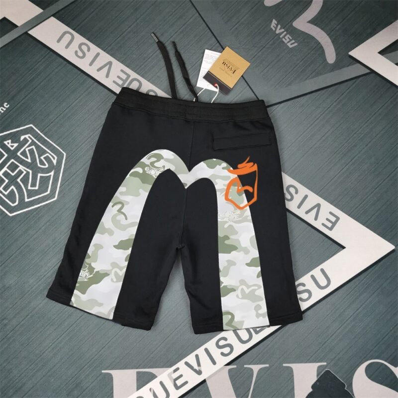 EVISU men’s printed cotton shorts