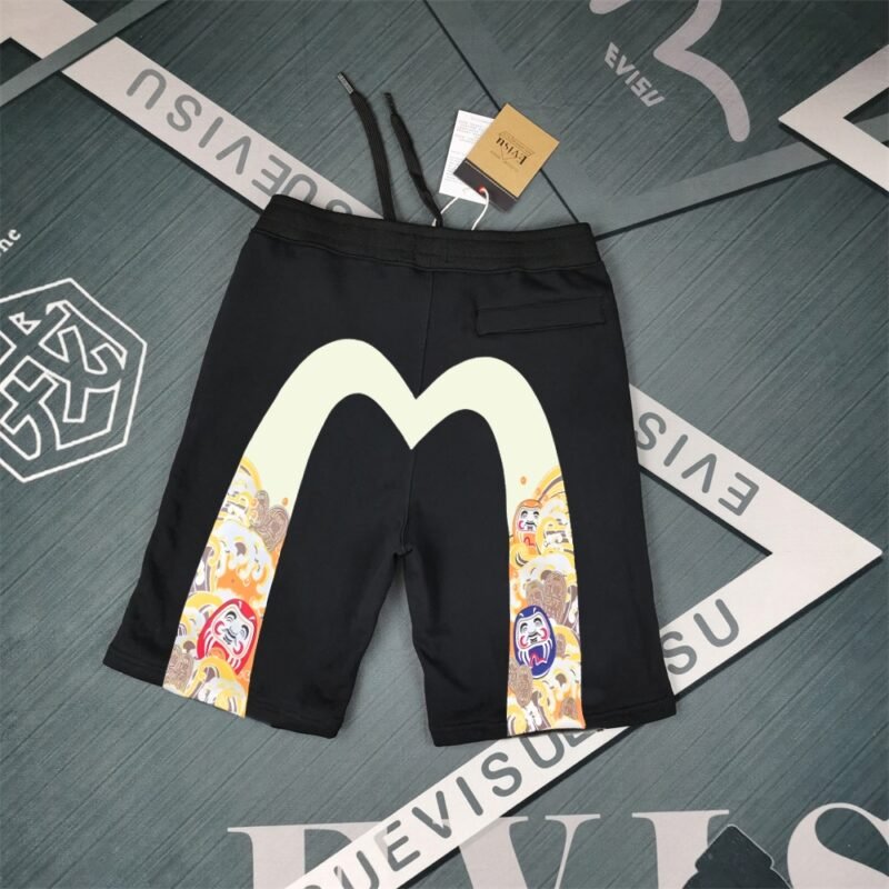 EVISU men’s printed cotton shorts