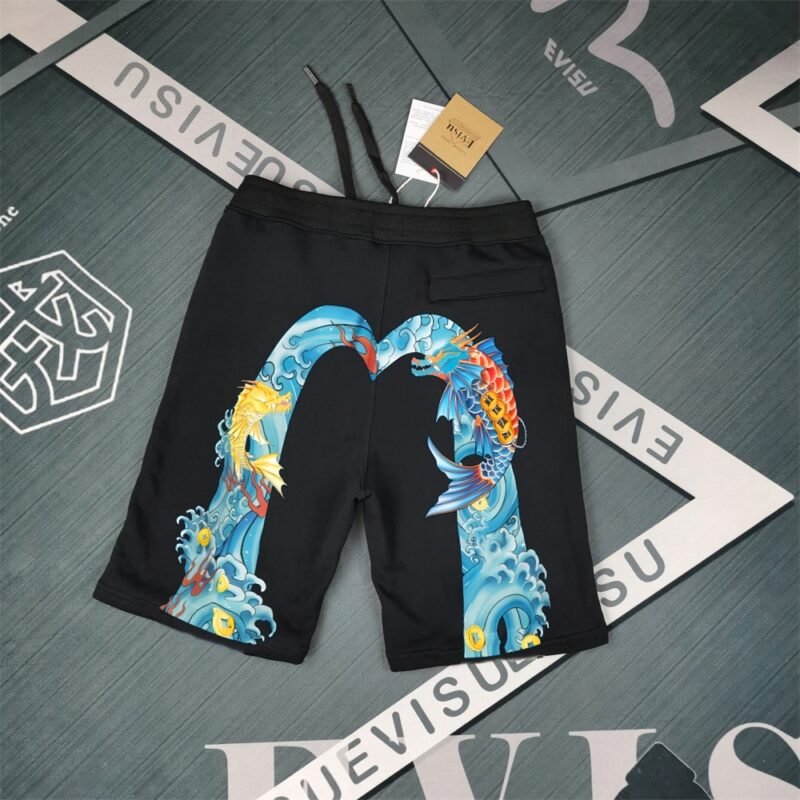 EVISU men’s printed cotton shorts