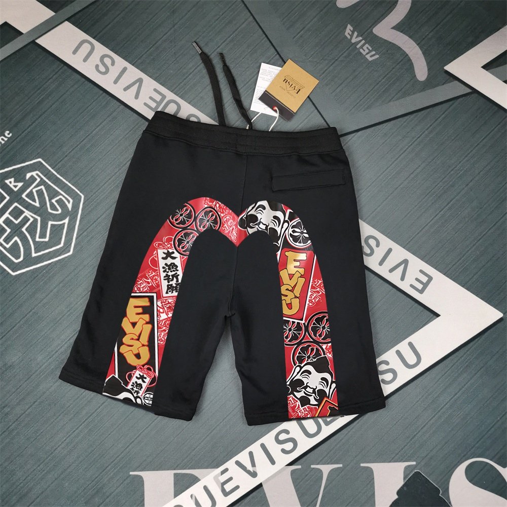 EVISU men’s printed cotton shorts