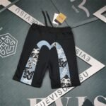 EVISU men’s printed cotton shorts