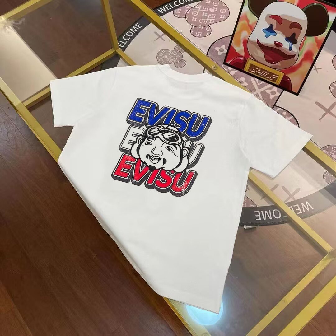 13391423260460816 EVISU Fushen Men's Buddha Head Letter Print