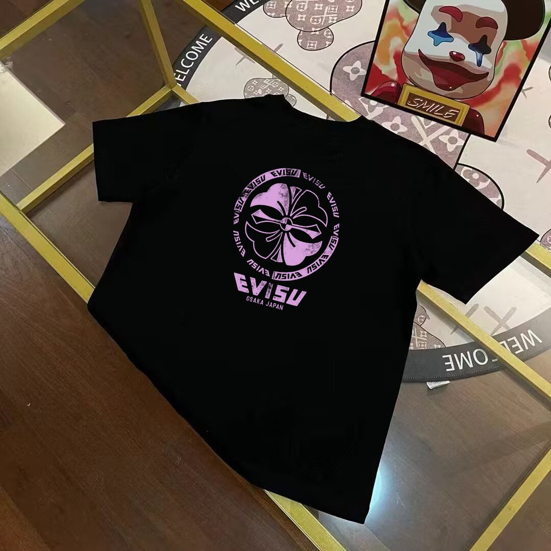 EVISU Fukujin Unisex Logo Kamon Letter Print