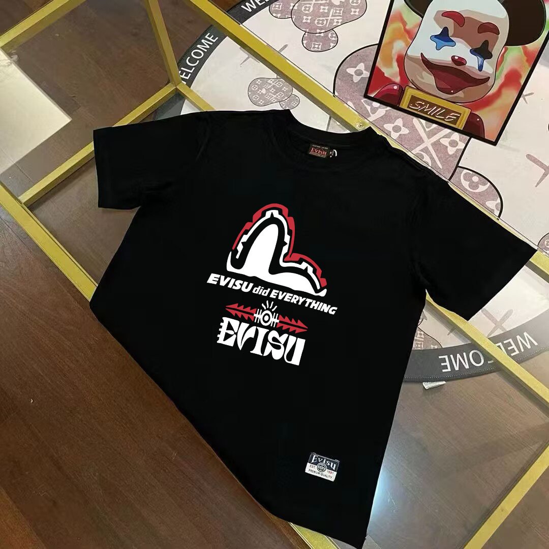 EVISU Fushen 2025 Spring New Men's Totem Seagull Letter Printing