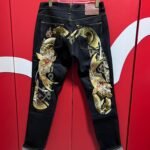 2025EVISU Fukushin Big M Embroidered Koi Jeans American Straight Pants
