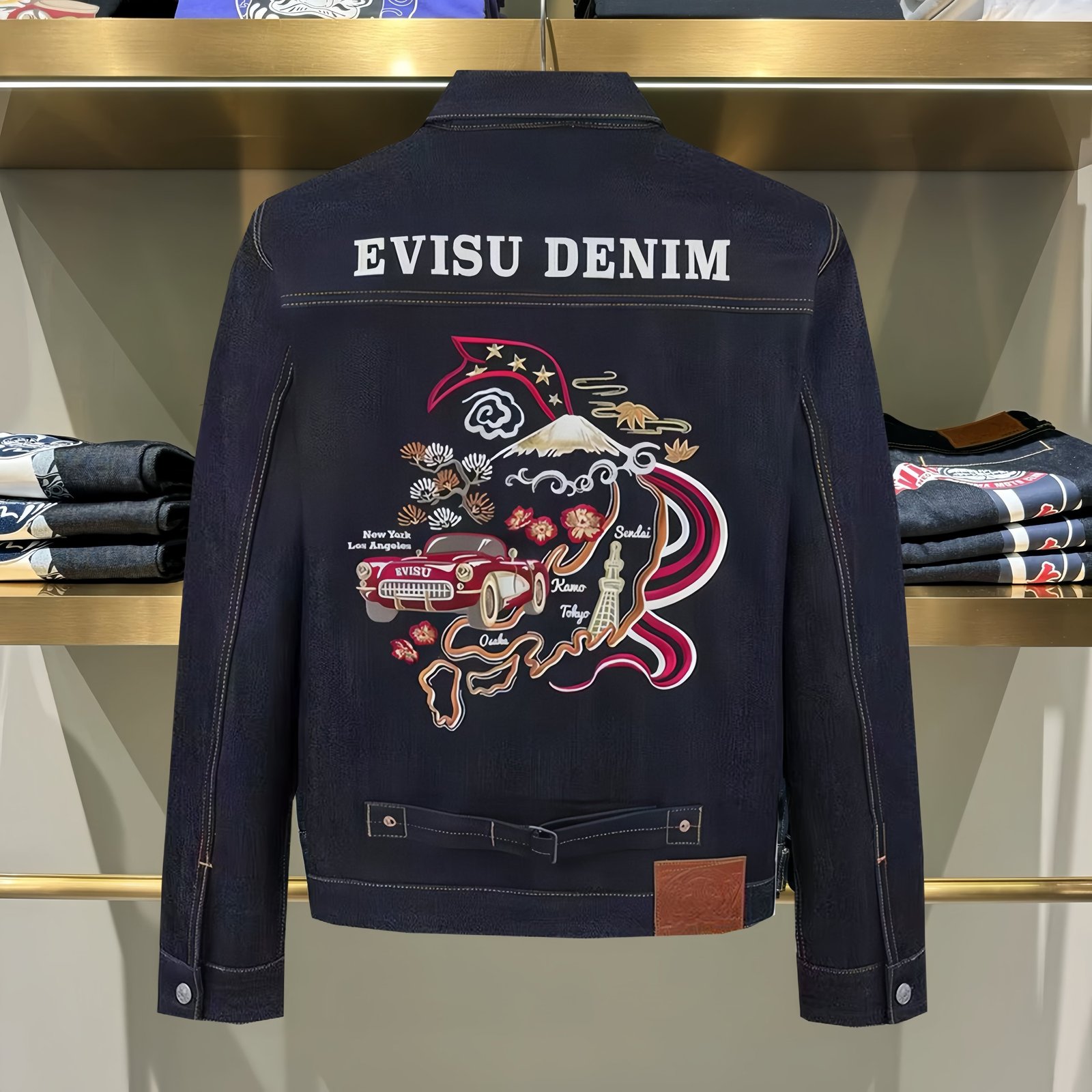 EVISU Fukushin 2025 Spring/Summer Car Embroidery Denim Jacket