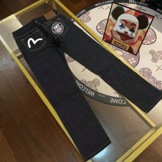 Evisu Fushen jeans 2024 new men's smiling Buddha head print