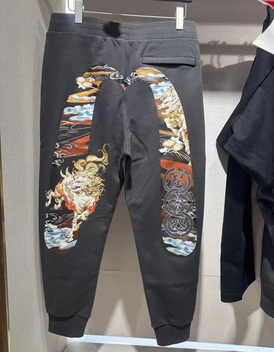 13391439167021657 Evisu Fushen 20245 new large M mythical beast Bai Ze printed sweatpants