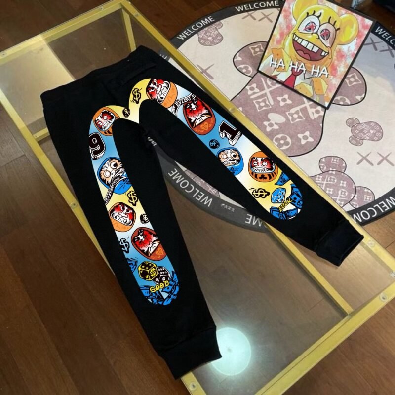 EVISU Fukushin 2024 Men's All-over Colorful Diamond Daruma Large M Print