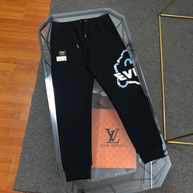Evisu Fushen Men's Sideline Buddha Head Printed Sweatpants