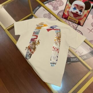 Evisu 2025 Spring New Men's Buddha Head Seal Printed Short Sleeve T-shirt