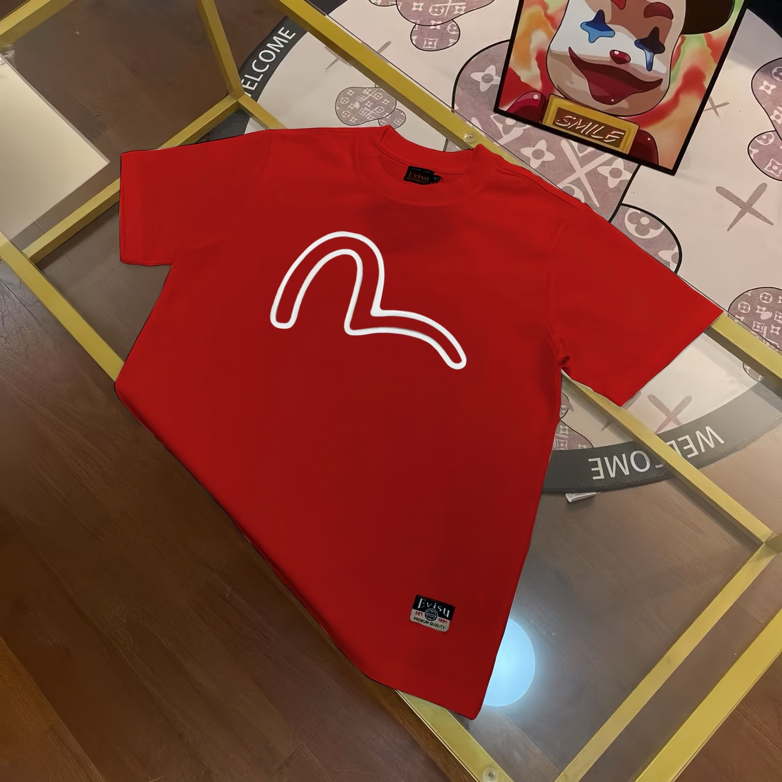 EVISU Fukushin 2025 Spring New Men's Trademark Hand-brushed Seagull Print