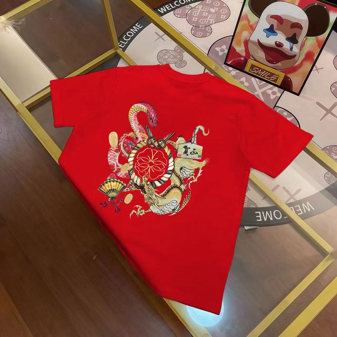 EVISU Fushen 2025 Spring New Men's Teng Snake and Dragon Letter Printing Limited Edition