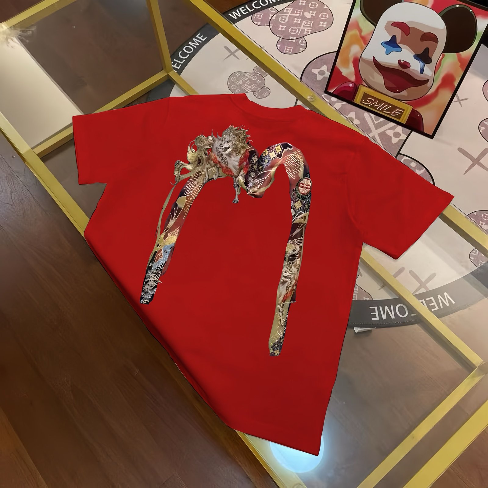 EVISU Fukushin 2025 Early Spring New Men's Mythical Beast Bai Ze Large M Print