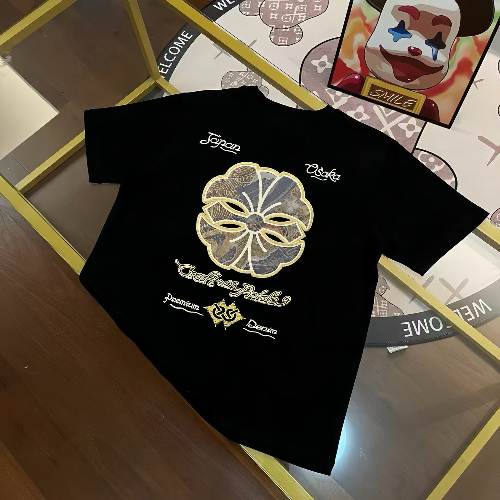 EVISU Fukushin 2025 Spring New Products Men's Logo and Kamon Letter Printing