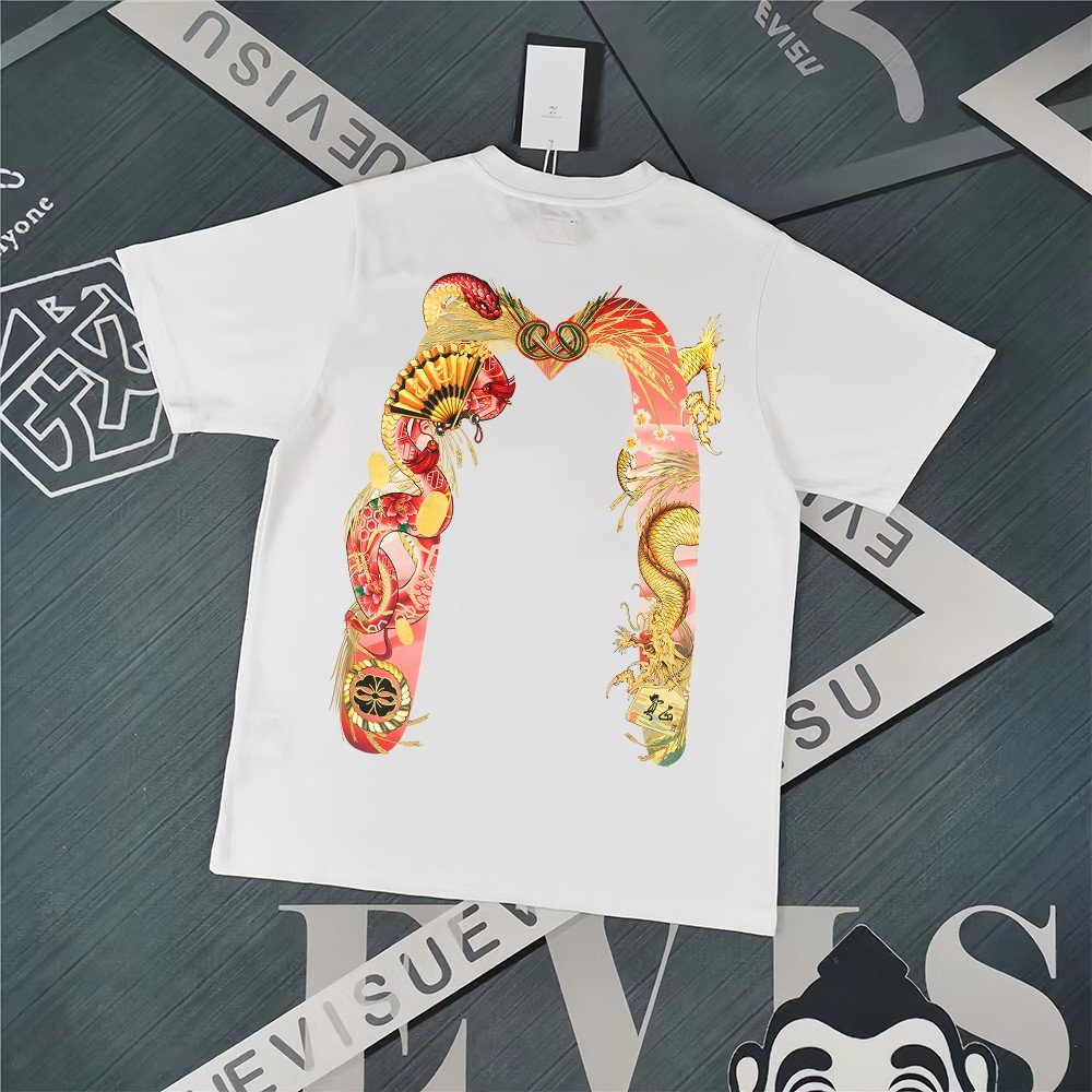 EVISU Fukushin 2025 Spring New Products Men's Logo and Kamon Letter Printing
