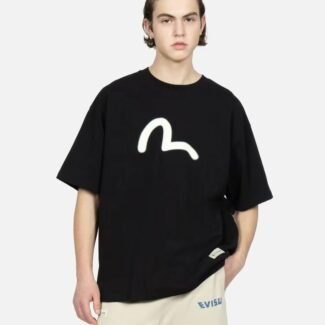 Fukushin EV23SS Men's Daruma Face and Graffiti Print