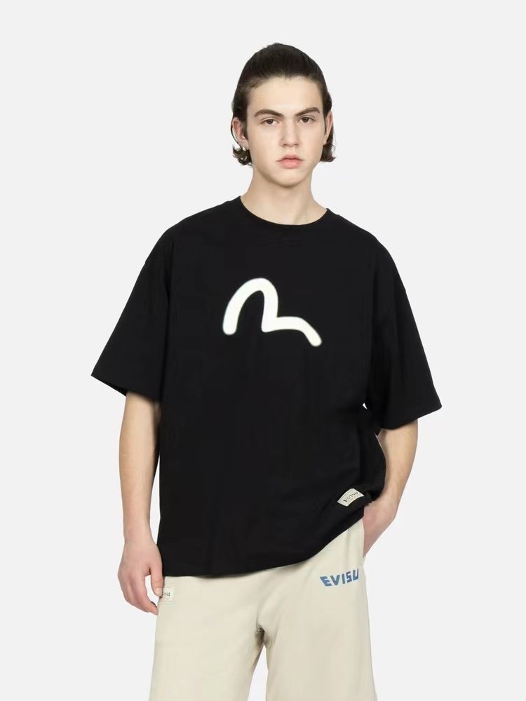 Fukushin EV23SS Men's Daruma Face and Graffiti Print