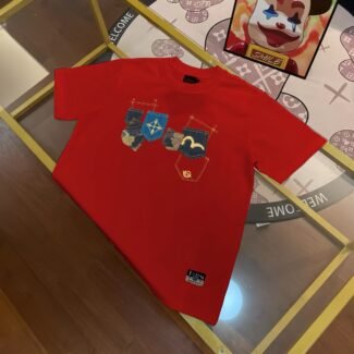 Evisu Men's Seagull Multi-Pocket Kamen Printed Casual Loose Round Neck Short Sleeve T-Shirt