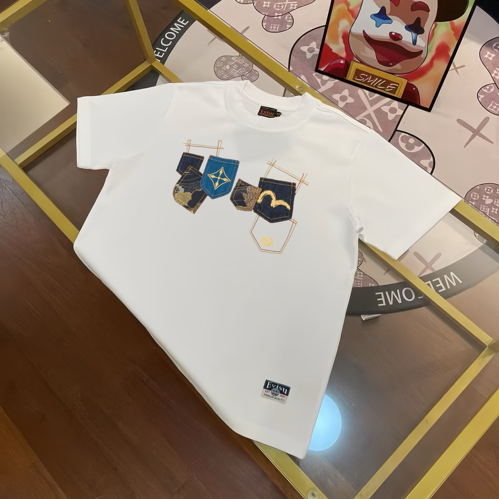 13391579722498585 Men's Seagull Multi-Pocket Kamen Printed Casual Loose Round Neck Short Sleeve T-Shirt